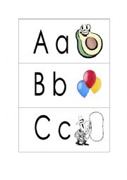 English Worksheet: wall alphabet with cognates