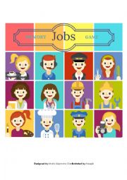 English Worksheet: Jobs- Memory game