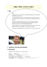English Worksheet: Family tree : a royal family