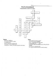 Fruit Crossword