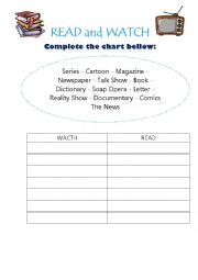 Read and Watch - Simple present sheet