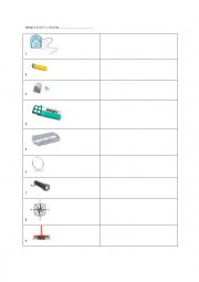 English Worksheet: What is an object in the picture for?