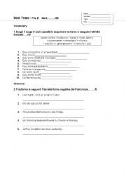 English Worksheet: test simple past tense B