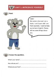 English Worksheet: Introduce yourself