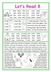 English Worksheet: Lets Read 8