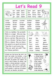 English Worksheet: Lets Read 9