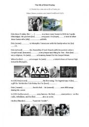 English Worksheet: The life of Elvis Presley