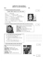 English Worksheet: was were test
