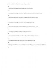 English Worksheet: change word
