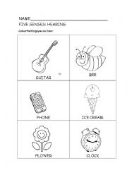 English Worksheet: Hearing Kindergarten esl