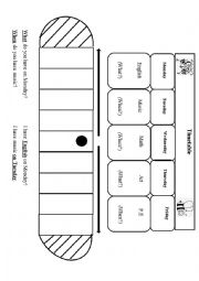 English Worksheet: timetable board game