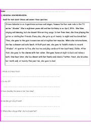 English Worksheet: Reading Comprehension 