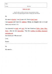 English Worksheet: Presentation letter