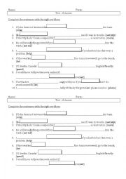English Worksheet: If clauses test