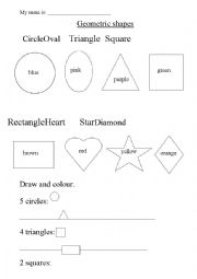 English Worksheet: Shapes