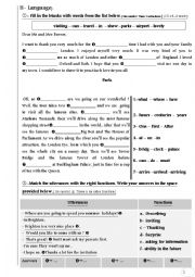 English Worksheet: reviw 8th