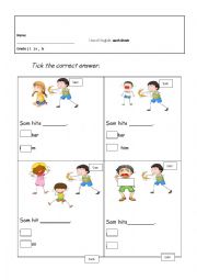 English Worksheet: objective pronouns 