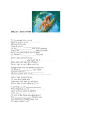 English Worksheet: tarzan song