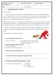 English Worksheet: End of semester Test 1 