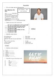 English Worksheet: Song activity - Get it right