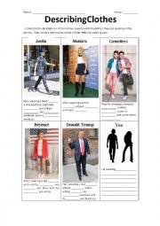 English Worksheet: Describing clothes