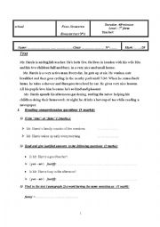 English Worksheet: FULL- SEMESTER  ENGLISH TEST N1