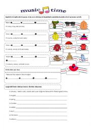 English Worksheet: Song activity about weather and emotions