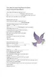 English Worksheet: Peace on Earth / Little Drummer Boy by David Bowie and Bing Crosby