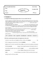 3rd form end-term test N1 