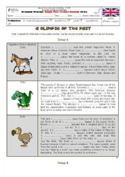 English Worksheet: Past Simple - Extinct Animals