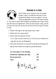 English Worksheet: Music Fridays