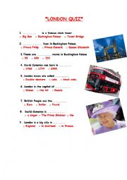 English Worksheet: LONDON QUIZ