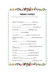 English Worksheet: FUTURE TENSES