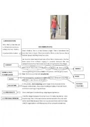 English Worksheet: Talking or writing about a person and a guide with the steps