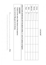 Handwriting, spelling and present simple worksheet