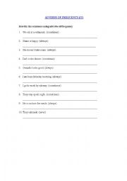 English Worksheet: FREQUENCY ADVERBS (IV)