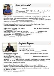 English Worksheet: Professional profile pairwork 