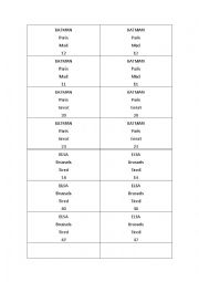 English Worksheet: Find your partner game