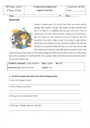 English Worksheet: test for level 4