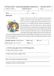 English Worksheet: test for level 4 (version B)