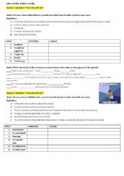 English Worksheet: Modern Family series task. Season 1, episode 3, 4