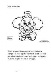 English Worksheet: Colour the clown!