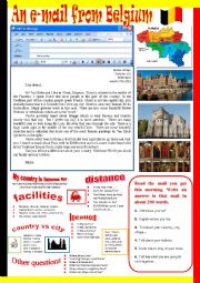 English Worksheet: An e-mail from Belgium.