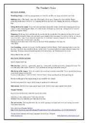 English Worksheet: The Teachers Voice Exercises