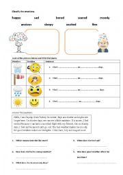 English Worksheet: Weather and emotions