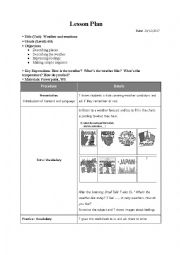 English Worksheet: weather and emotions lesson plan