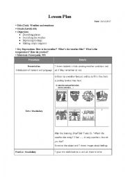 weather and emotions lesson plan