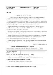 English Worksheet: Full semester test n1