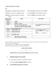 English Worksheet: RELATIVE CLAUSE