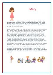 English Worksheet: Mary - present simple